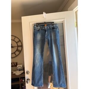 Boss Orange Bootcut Jeans Womens 30/34 Blue Good Faded Mid Rise Flare Denim